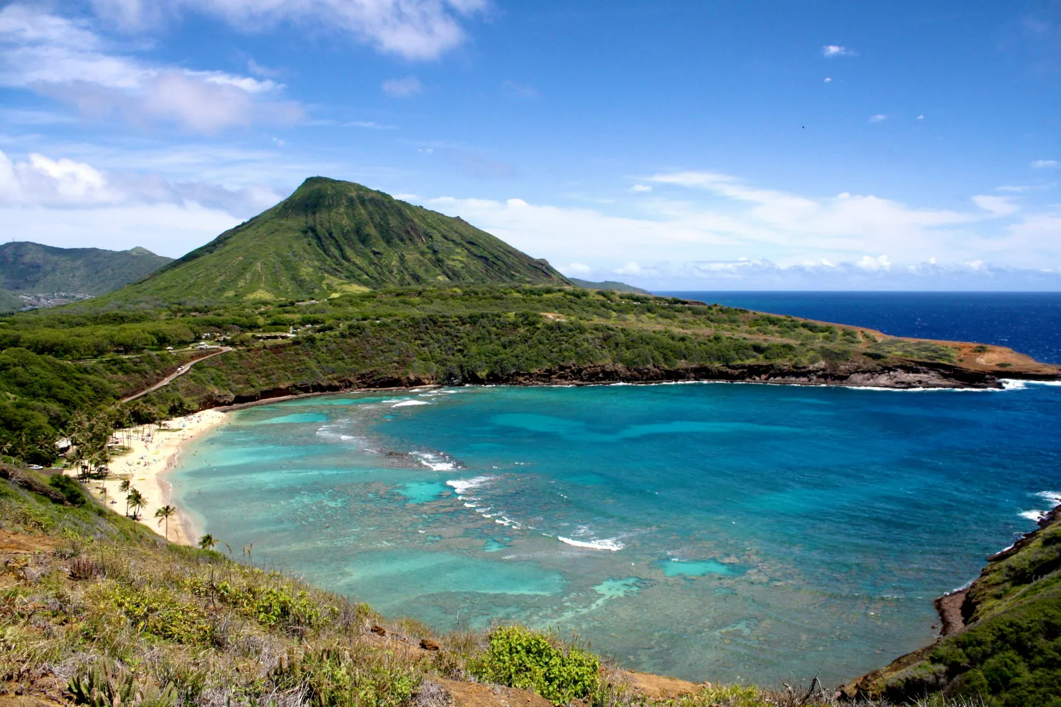 Oahu coastline seen from the ocean near Waikiki